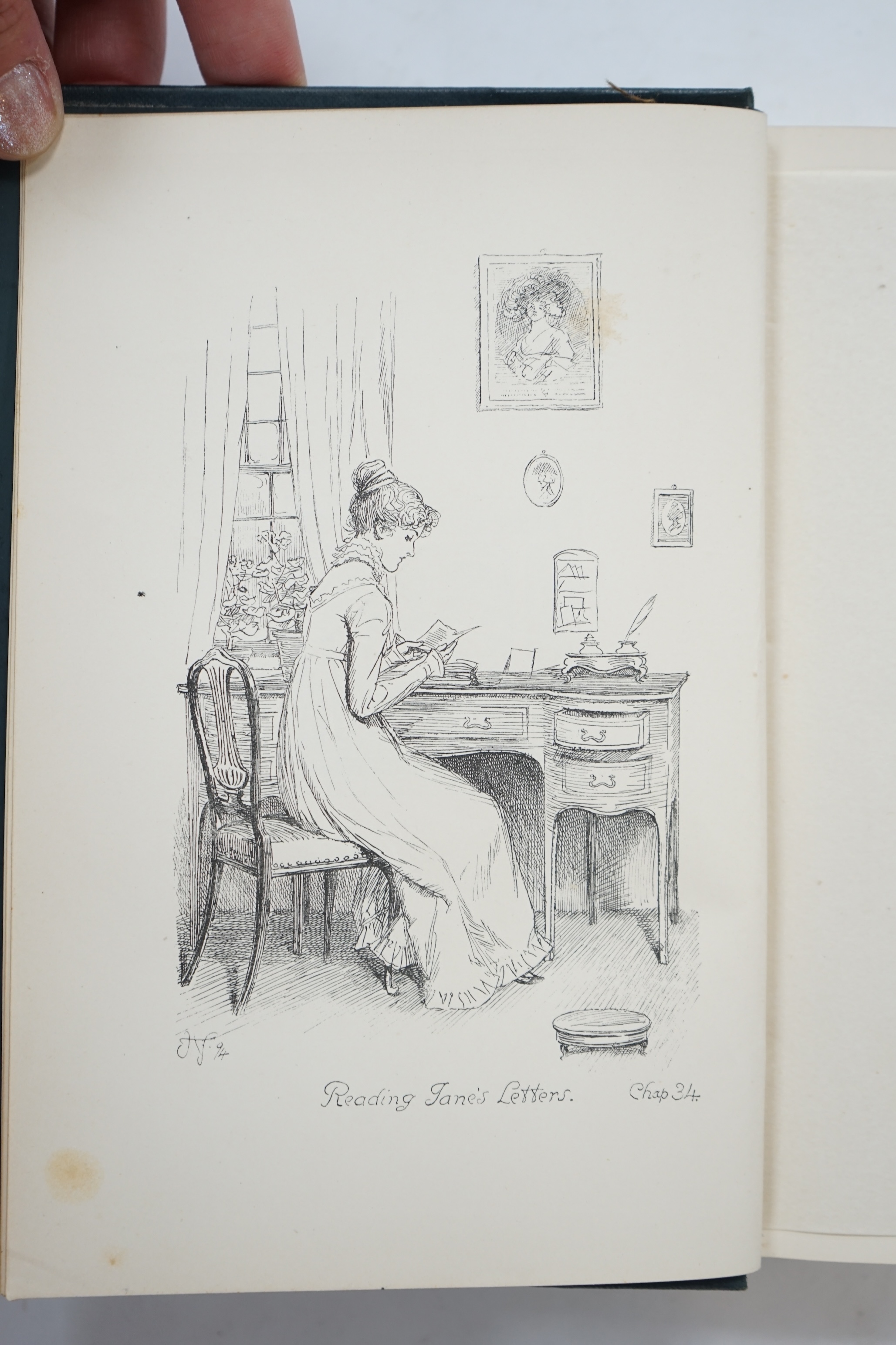 Austen, Jane - Pride and Prejudice....with a preface by George Saintsbury....decorated title, frontispiece and many text illus. and decorations (by Hugh Thomson); original dark green cloth, gilt lettered and with the gil